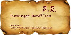Puchinger Rozália névjegykártya